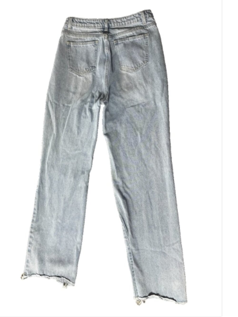 SHEIN Jeans Womens Medium US 6 Light Blue Distressed High Rise Streetwear Ripped - Picture 4 of 7